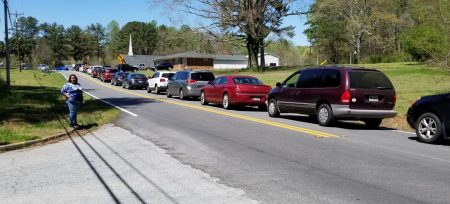 Waiting to Be Served at MCRC Mobile Pantry